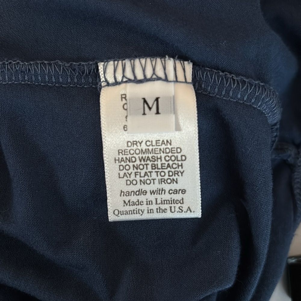 Michael Lauren Navy Mock Neck Dress Pullover Medium - Picture 4 of 7